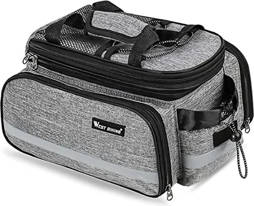 OKWISH Fahrradtaschen, Fahrrad Gepäckträgertasche, Fahrradtasche Gepäckträger hinten, Fahrrad Satteltasche groß, Multifunktionale Fahrradtasche, Reflektierende Fahrradtasche