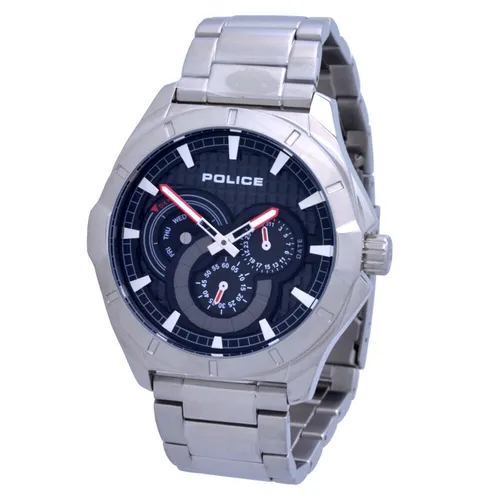 Police XL Herren Quarz Armbanduhr PL.15388JS02M Edelstahl 5 ATM wasserdicht