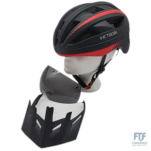 VICTGOAL Fahrradhelm MTB Mountainbike Helm mit magnetischem Visier Abnehmbarer S