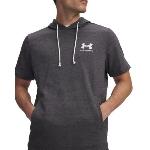 Under Armour Herren Kapuzenpullover Rival FT SS Hoodie - Herren-Sweatshirt aus 80% Baumwolle, ideal für Fitness und Freizeit, mit lässigem Loose Fit und bequemer Kapuze für optimalen Tragekomfort.