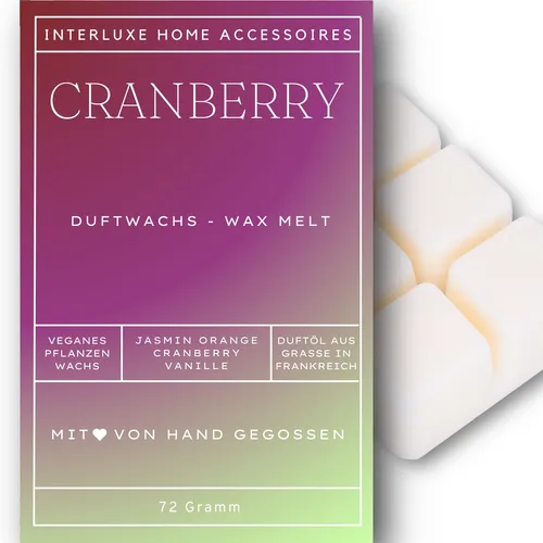 Interluxe Duftwachs - Cranberry - fruchtiger Raumduft Melt duftendes Wachs Melt