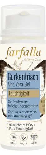Farfalla Aloe Vera Feuchtigkeitsfluid - Sonstige Gesichtspflegeartikel mit regenerierender Bio-Aloe Vera und mineralstoffreichem Bio-Gurkensamenöl für intensive Feuchtigkeit und Straffung - die perfekte Gurkenmaske 'to go'!