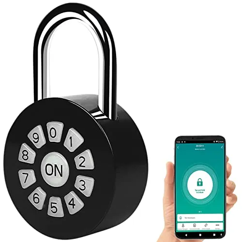 Xcase Elektronisches Schloss: Metall-Vorhängeschloss mit Zahlencode und App, Bluetooth, IP65 (Türschloss Digital, Vorhänge Schloss, Fahrradschloss)