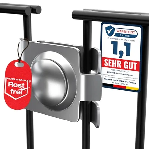 Produktbild Qualinos 10x Eck- und Längsverbinder für Doppelstabmattenzaun