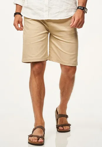 SOULSTAR Chinoshorts mit Stretchanteil Basic Kurze Hose für Herren Regular-Fit Sommershorts mit Elasthan-Anteil Bermuda inkl. Gürtel