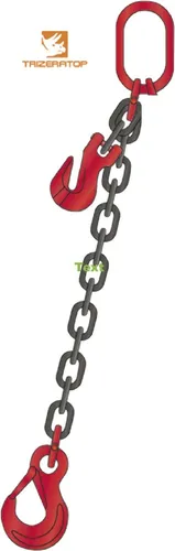 TRIZERATOP Kettengehänge 1 Strang 8mm mit Gabelkopfhaken WLL 2000 kg, 2 m + Kettenkürzer - Robustes Kettengehänge für zuverlässige Hebeanwendungen. Mit variablen Längen dank Kettenkürzer und geprüfter Qualität für hohe Tragkraft bis 2000 kg.