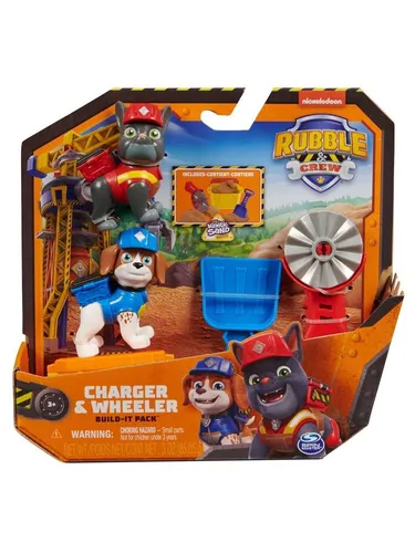Paw Patrol Rubble & Crew Figure 2 Pack - Charger & Wheeler