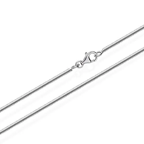 NKlaus 40cm Schlangenkette 925 Silber - Damenkette aus 925 Sterling Silber, filigran mit nur 1,2mm Breite und leichtem Gewicht von 5,2g – für stilvolle Eleganz und Komfort.