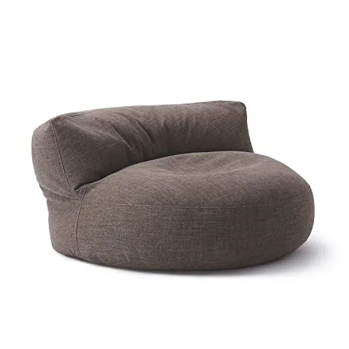 Lumaland Sitzsack Round Sofa 90x90cm, Braun - Sitzsäcke, inkl. Rückenlehne für optimalen Komfort, ideal für In- & Outdoor Nutzung, 320l Füllung für entspannende Stunden.
