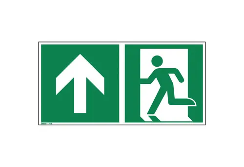 Soennecken Hinweisschild Hinweisschild Notausgang geradeaus ISO 7010 300x150mm PVC