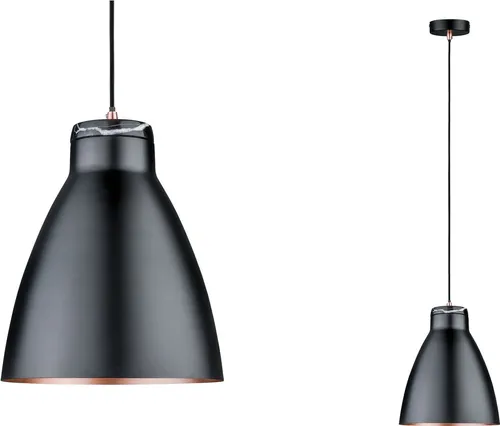 Paulmann 79609 Neordic Roald Pendelleuchte - Skandinavische Pendelleuchte aus Metall und Marmor, kombinierbar mit Paulmann Leuchten. Stilvolles Design mit stoffummanteltem Kabel für ein modernes Ambiente.