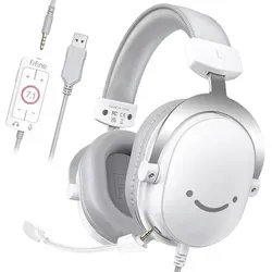 Fifine H9 Over-Ear Gaming-Headset mit abnehmbarem Mikrofon, Weiß