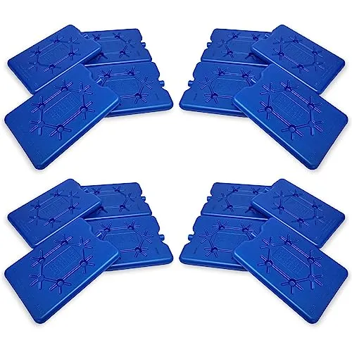 ToCi Kühlakku 16er Set - Freezeboard Kühlakkus blau, je 200g - Kühlakkus für Kühltaschen & Kühlboxen, extra flach für optimale Kühlleistung bis zu 8 Stunden, wiederverwendbar und leicht zu reinigen.