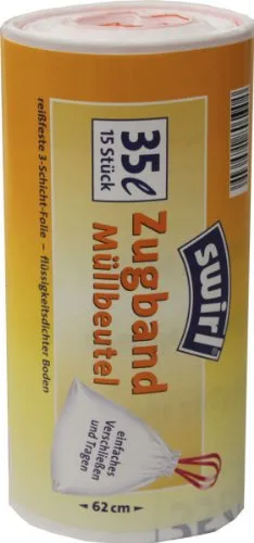 Swirl 35 l Zugband Müllbeutel, 15 Stück von Swirl