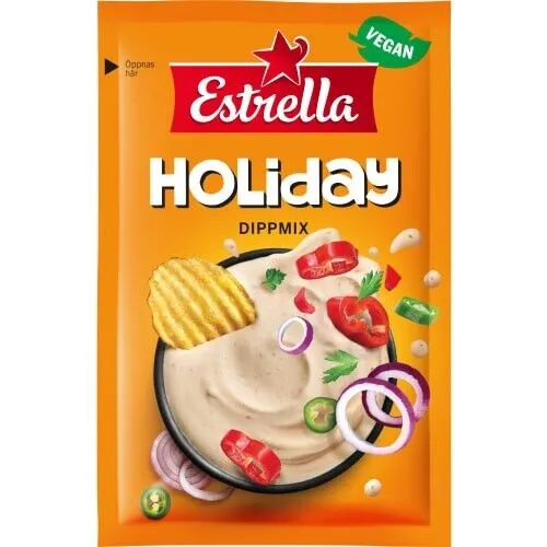Estrella Dippmix Holiday Dip für Chips Zwiebel Paprika Vegan Dressing 26g