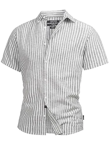 Indicode Kurzarmhemd INBravida - Leinenmix mit Button-Down-Kragen - Elegantes kurzärmliges Hemd aus leichtem Leinenmix, ideal für warme Tage. Der Button-Down-Kragen sorgt für eine stilvolle Optik und Stabilität, perfekt für den gepflegten Look.