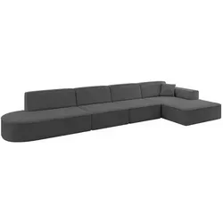 Altdecor Ecksofa, Anthrazit, Textil, 5-Sitzer, 412x165 cm, Wohnzimmer, Sofas & Couches, Wohnlandschaften, Ecksofas