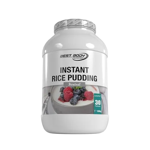 Best Body Nutrition Natural Rice Pudding 1500g Dose, Kohlenhydrate, Energie, wenig Fett, kein Zucker