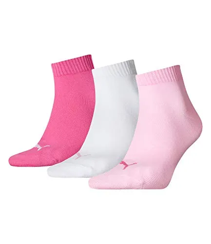 PUMA Plain 3P Quarter Socke, Pink Lady, 39-42