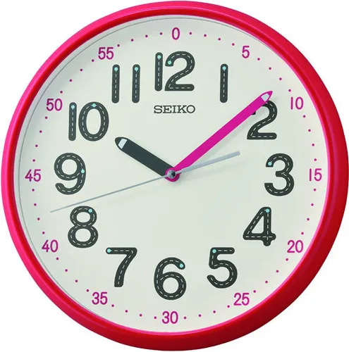 Seiko Wanduhr QXA793R - Moderne Quarz-Wanduhr - Wecker aus Kunststoff mit analoger Anzeige und weißem Zifferblatt, ideal für ein modernes Zuhause. Inklusive 1x AA Batterie für sofortigen Einsatz.