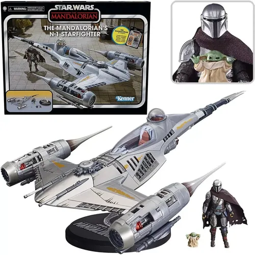 Star Wars The Vintage Collection Mandalorian's N-1 Starfighter - Actionfiguren für Kinder, Set mit detailreichem N-1 Sternenjäger und 9,5 cm Mandalorianer Figur, inspiriert von The Mandalorian auf Disney+, ideal für Sammler und Fans ab 4 Jahren.