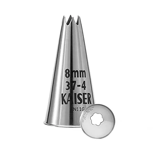 Original Kaiser Sterntülle 8 mm, Spritztülle, Edelstahl rostfrei, falz- und randfrei, Silber