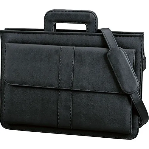 Alassio Aktentasche Aversa 41024 schwarz - Elegante Aktentasche aus Kunstleder mit Reißverschluss, ideal für Damen und Herren. Praktische Fächer für Dokumente und Zubehör, perfekt für Beruf und Alltag.