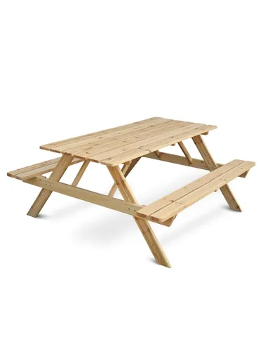 holz4home® Gartenbank Picknickbank - Outdoor Sitzgruppe aus Holz - Sitzbänke für den Außenbereich, aus hochwertigem Tannenholz, ideal für Gartenpartys und entspannte Stunden im Freien. Unbehandelt für individuelle Gestaltung!