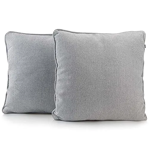 DYNMC you Sofakissen 2er Set - Bequeme Dekokissen mit Baumwoll-Bezug - Sitzkissen in Grau, 40x40cm, mit viel Füllung für optimalen Komfort und stilvolle Akzente in Ihrem Wohnraum.