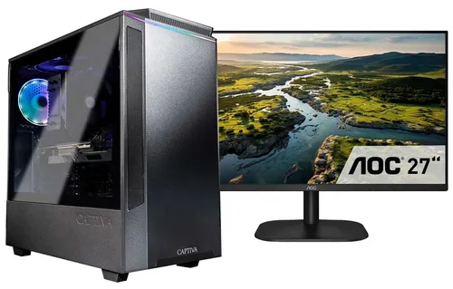 CAPTIVA Power Starter I75-115 TFT Bundle - PC-System mit Intel® Core i5, 16 GB RAM und 1000 GB SSD, ideal für effizientes Arbeiten und Multimedia-Anwendungen auf einem 27