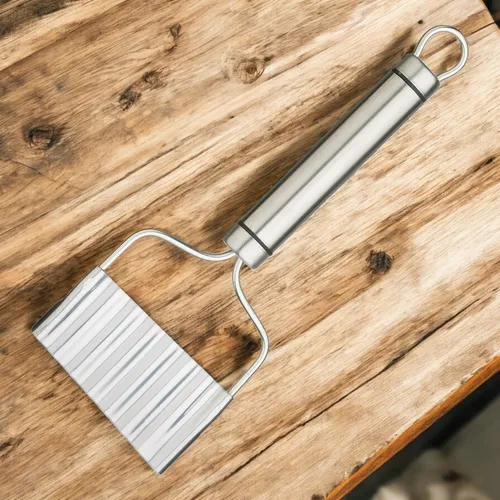 Professional Pommes Frittes Schneider, Edelstahl, Wellige Klinge, 21 cm x 8 cm, 