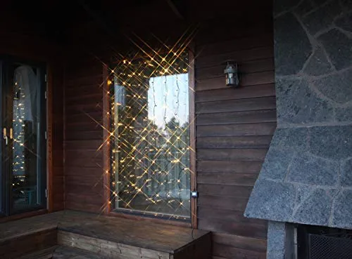 Best Season 491-12 System 24 LED-Vorhang 1 x 2 m - Extra warm weiß - Weihnachtsbeleuchtung mit 98 LEDs für stimmungsvolle Außendekoration, flexibel erweiterbar und spritzwassergeschützt (IP44) - Ideal für Garten und Feste.