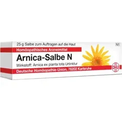 Arnica Salbe N 25 G - Homöopathisches Arzneimittel zur äußerlichen Anwendung, ideal zur Unterstützung von Heilungsprozessen und zur Linderung von Beschwerden. Perfekt für die natürliche Pflege Ihrer Haut.