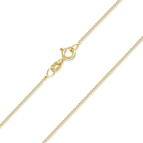 Materia Schmuck 925 Silber Panzerkette vergoldet 1mm - Damen Halskette in 45 cm gold K69-45