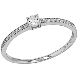 Amor Fingerring 2037434 - Zirkonia, goldfarben/silberfarben, Größe 52 - Eleganter Ring aus 333 Weißgold mit glitzernden Zirkonia-Steinen, ideal für festliche Anlässe oder als perfektes Geschenk zu besonderen Anlässen.