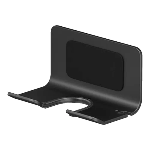 Wandhalterung für Haartrockner aus Edelstahl, Ohne Bohren Fön Halter, Haartrocknerständer Halterung mit Kabelhalter, Bad Halterung Haken Kompatibel mit den meisten Haartrocknern Haartrockner (Schwarz)