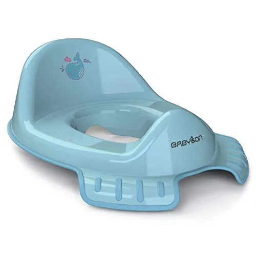 BABYLON Flipper Klodeckel Toilettensitz für Kinder Anti-Rutsch Ergonomisch. Baby Training mit Griff und Haken. Kindersitz für Mädchen und Jungen. WC Sitz Kinder, Baby Zubehör Blau