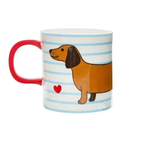 Sass & Belle Tasse mit Wursthund - Thermobehälter mit 300 ml Fassungsvermögen, liebevolles Dackel-Motiv für Hundeliebhaber und stilvolles Trinken.