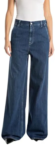 REPLAY Damen W8247 Wide Leg Jeans, 007 Dark Blue, 33W x 32L