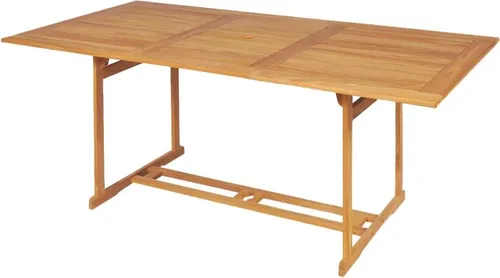 vidaXL 9-tlg. Garten-Essgruppe Massivholz Teak - Gartenmöbel-Set aus hochwertigem, witterungsbeständigem Teakholz mit verstellbaren Klappstühlen und Schirmloch für optimalen Komfort im Freien.