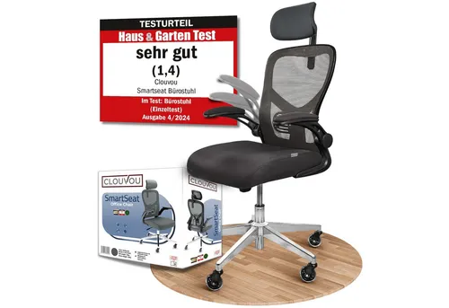 CLOUVOU SmartSeat Bürostuhl Ergonomisch [TESTSIEGER] in schwarz von CLOUVOU