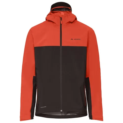 Vaude Moab Regenjacke L rot/schwarz - Wasserdichte Fahrradjacke mit atmungsaktiver Membran für optimalen Tragekomfort. Ideal für Mountainbiker, ausgestattet mit Kapuze und Belüftungsreißverschluss.