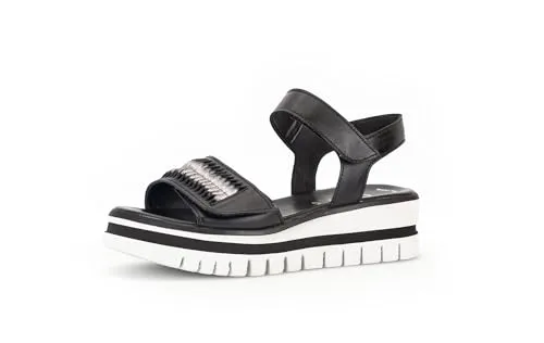 Gabor Damen Riemchensandalen, Strandschuhe für den Sommer - Wanderschuhe: Bequeme Riemchensandalen aus hochwertigem Rauleder mit flachem Absatz, ideal für entspannte Sommertage.