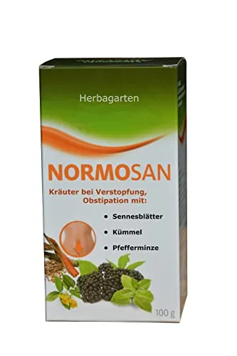 Normosan, Tee, 100g, bei Verstopfung, Obstipation mit senna, Sennes, Kümmel, Pfefferminz, Abführmittel, sennesblätter h&s, abführtee