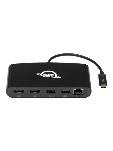 OWC Thunderbolt 3 Mini Dock - 5-Port Dockingstation mit 2 x HDMI 4K60, ideal für Multimonitor-Setup und schnelle Datenübertragung