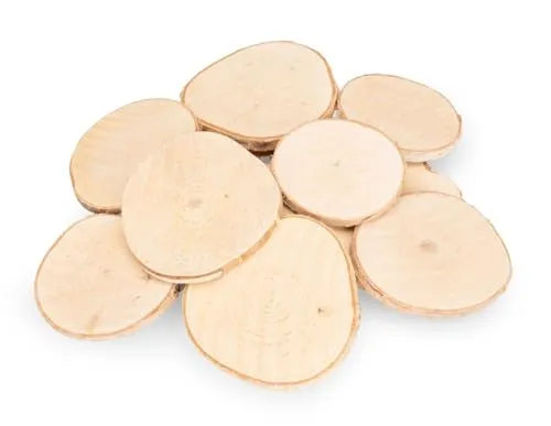 NaDeco Runde Birkenscheiben 8–10 cm Ø, Stärke 1 cm | 10 Stück naturbelassen & geschliffen | Brandmalerei | Herstellen von Namensschildern & Platzkarten | Baumscheiben | Bastel- & Hochzeitsdeko Deko ㅤ