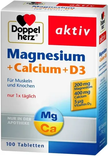 Doppelherz aktiv Magnesium + Calcium + D3 Tabletten 100 St