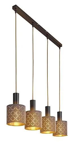 casa NOVA Pendelleuchte CHARMING 16x150 cm - Elegante Hängelampe in Braun - Lampen - Stilvolle Pendelleuchte mit modernem Design, ideal für Wohnzimmer oder Essbereich, sorgt für warmes Licht und eine gemütliche Atmosphäre.