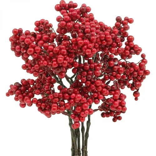 Deko-Zweig Beeren für Herbst Winter Advent Dekoration, 6 Stück