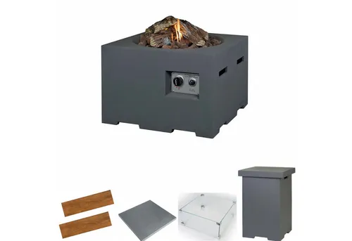 Happy Cocooning Mania Feuertisch Komplettset - Stylischer Feuertisch für den Garten mit 5 kg Brennmaterial, ideal für gemütliche Abende im Freien. Verleiht jedem Außenbereich eine besondere Atmosphäre.